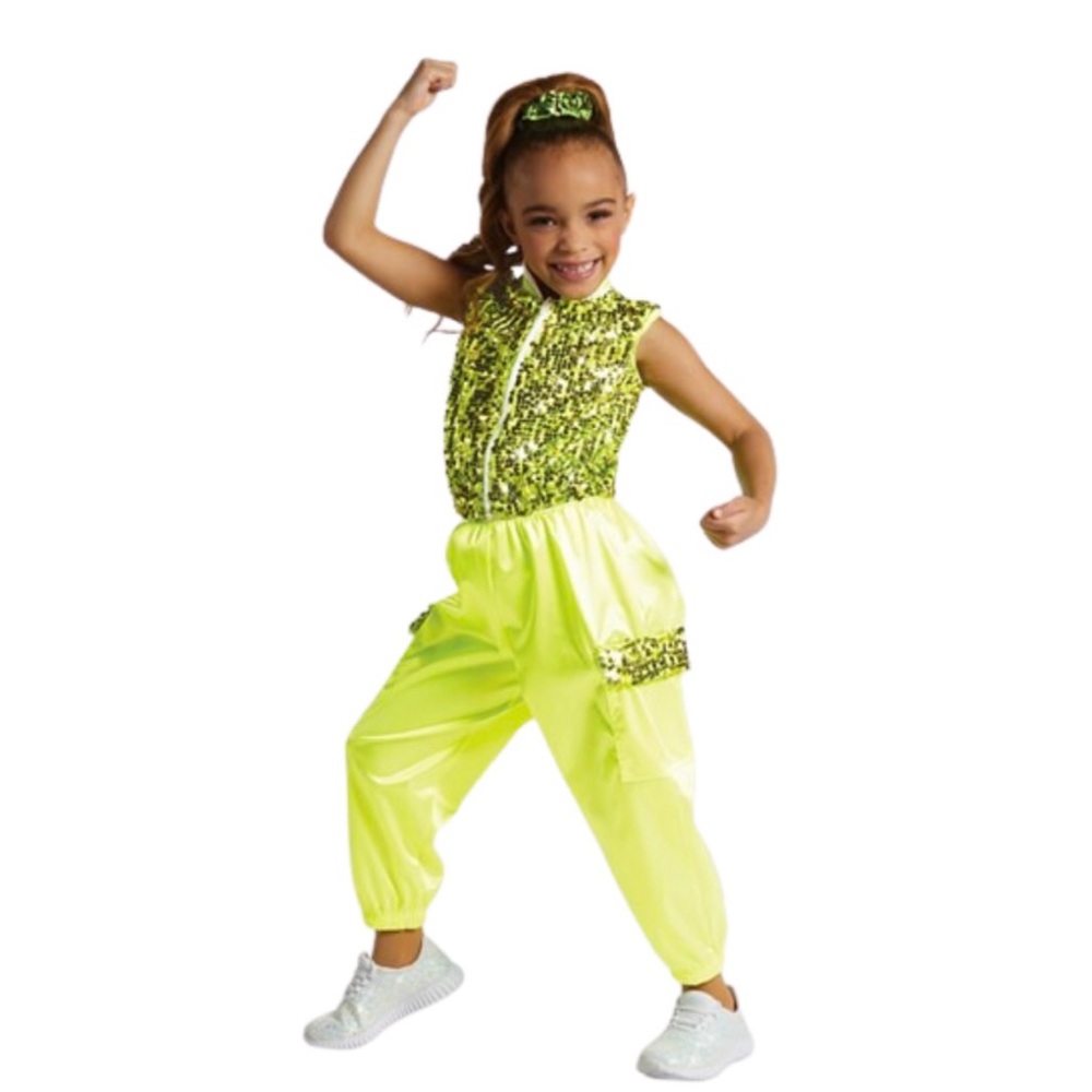 Weissman green sequined dance costume
